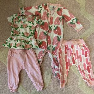 Monica and Andy Pink and White Baby Pajamas, Pants and Shirt